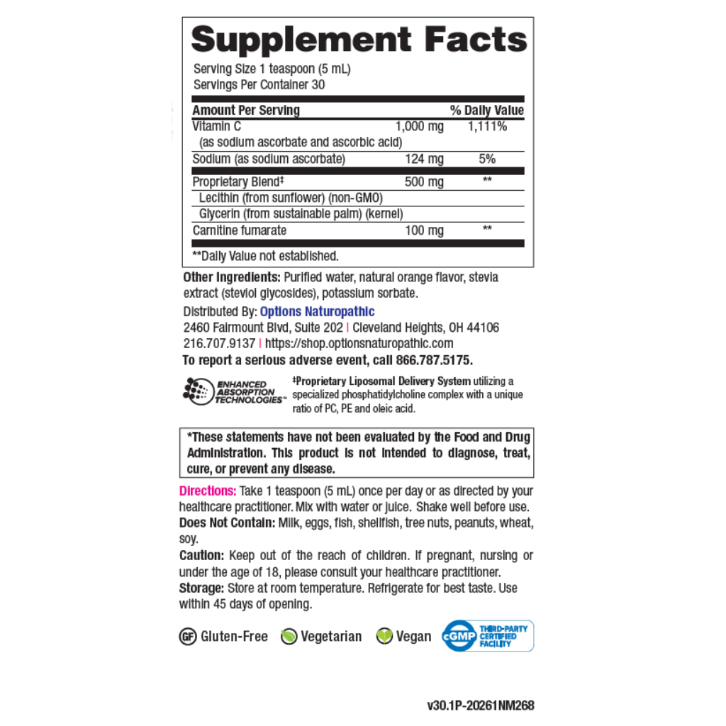 Liquid Lipo Vitamin C 1000mg 5 oz.