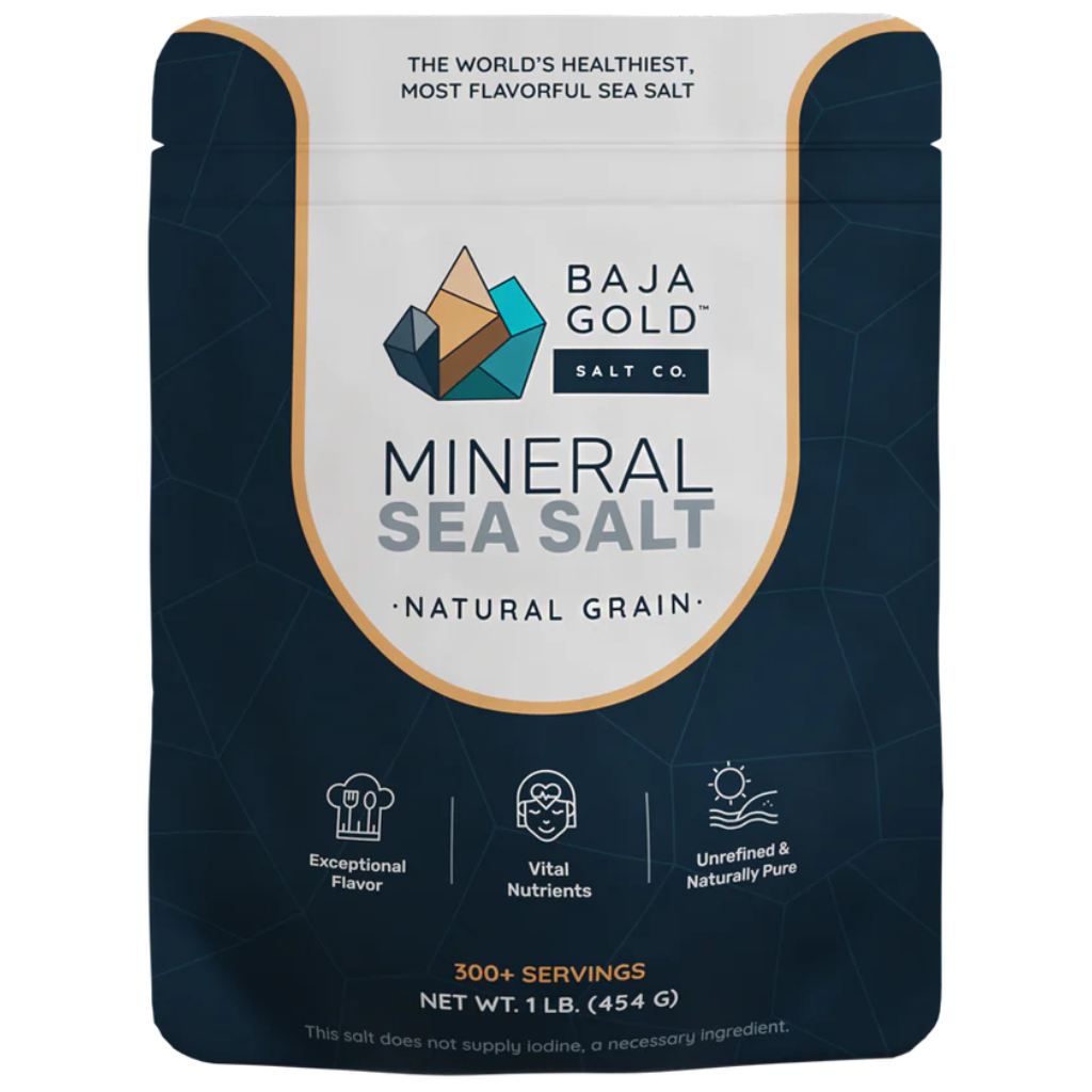 Baja Gold Mineral Sea Salt, Natural Grain Crystals, 1 Lb. Bag ~