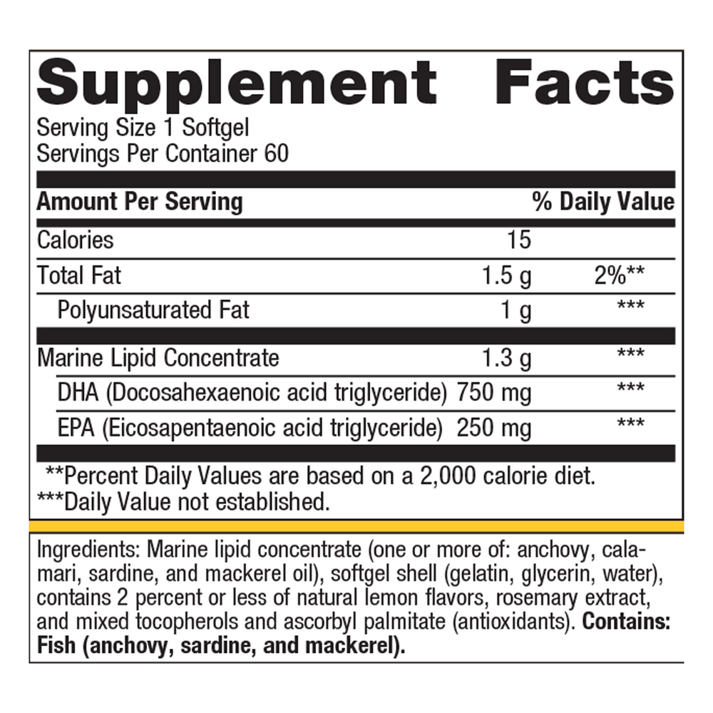OmegaGenics Neuro 1000 Fish Oil 60 Softgels