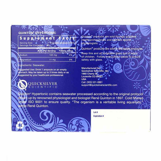 Quicksilver Quinton Hypertonic 30 Ampules ~ ^