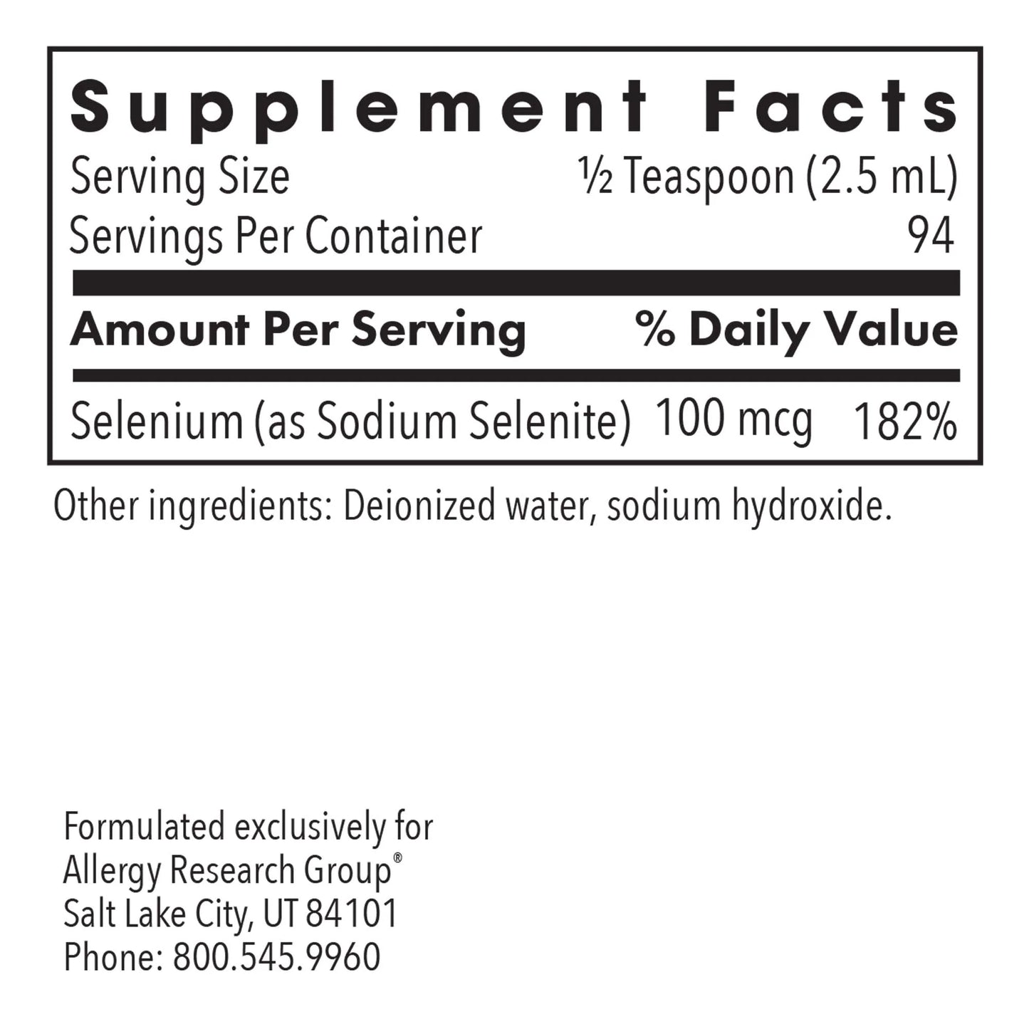 Selenium Solution 8 oz.