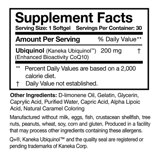 Ubiquinol Super 200™ 30 softgels
