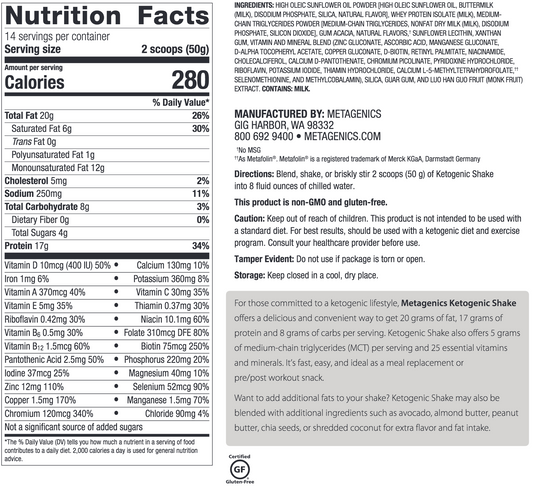 Ketogenic Shake (Vanilla) 1 lb. ~
