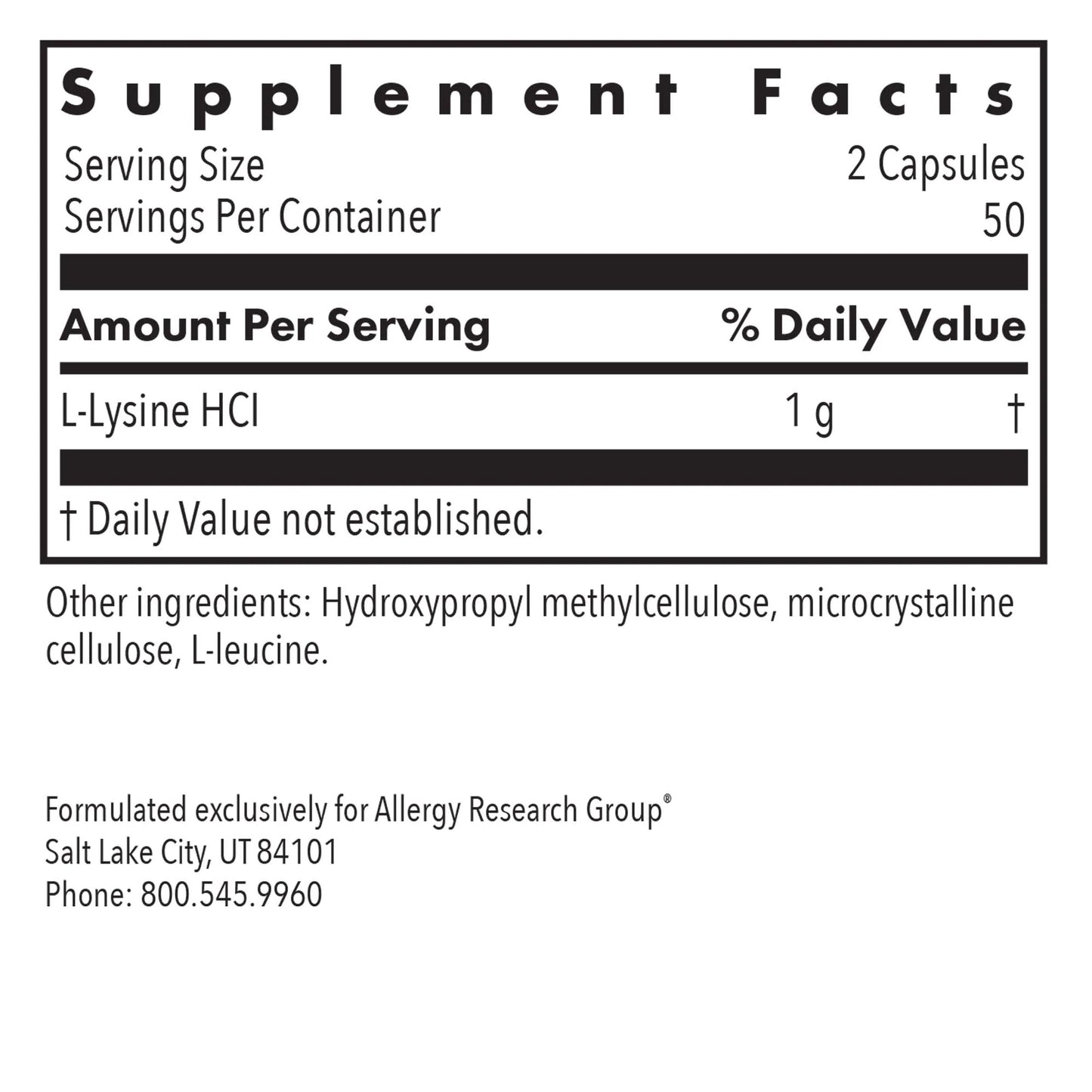 L-Lysine 500mg ^