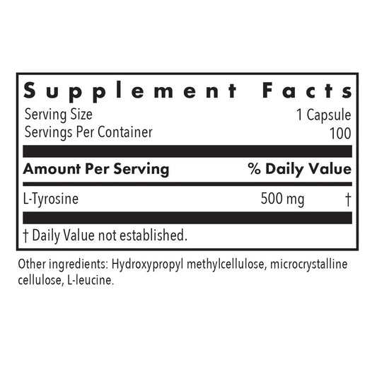 L-Tyrosine 500mg 100 caps - Allergy Research Group