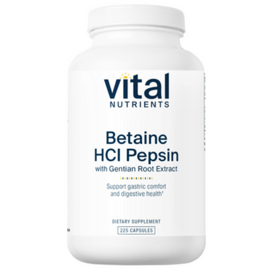 Betaine HCL Pepsin and Gentian Root 225 caps