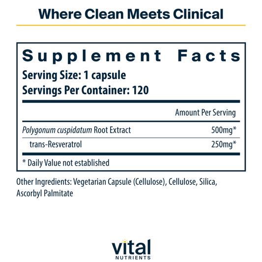 Resveratrol Ultra High Potency 500mg - Vital Nutrients